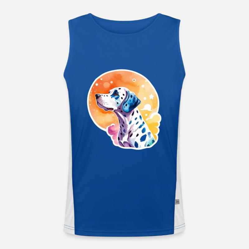 Dalmatiner Wasserfarben Funktionelles Kontrast-Tank Top für Männer 