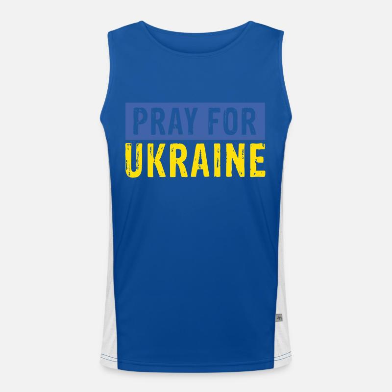 Pray for Ukraine | Vectorgraphic Funktionelles Kontrast-Tank Top für Männer 