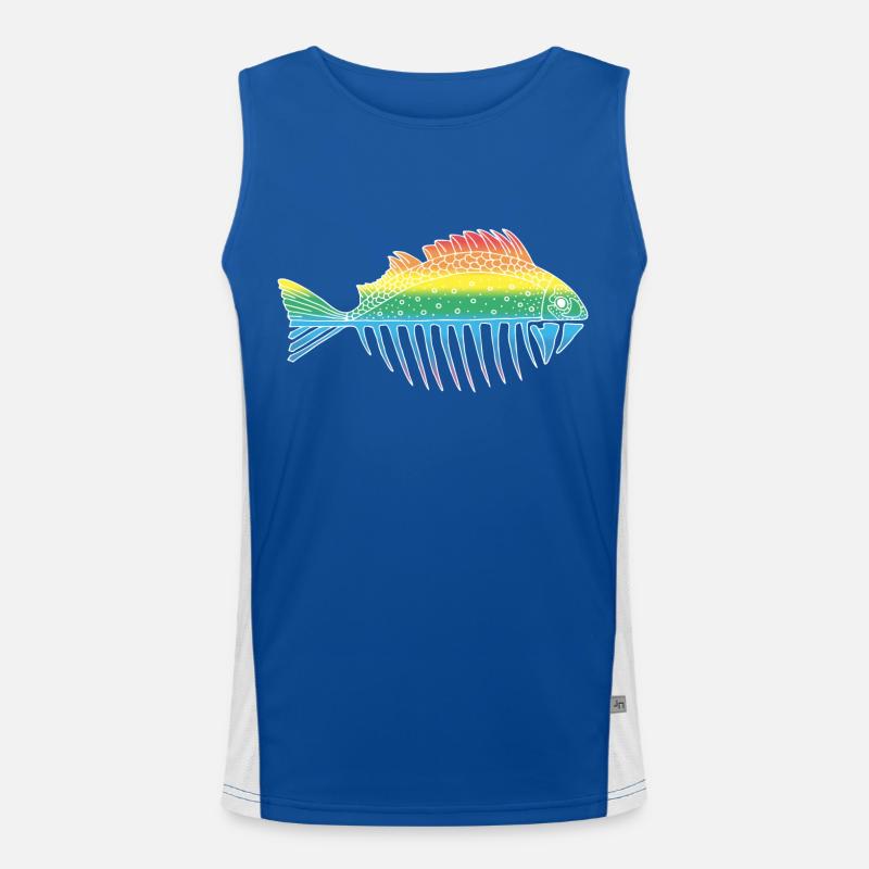 Fisch Funktionelles Kontrast-Tank Top für Männer 