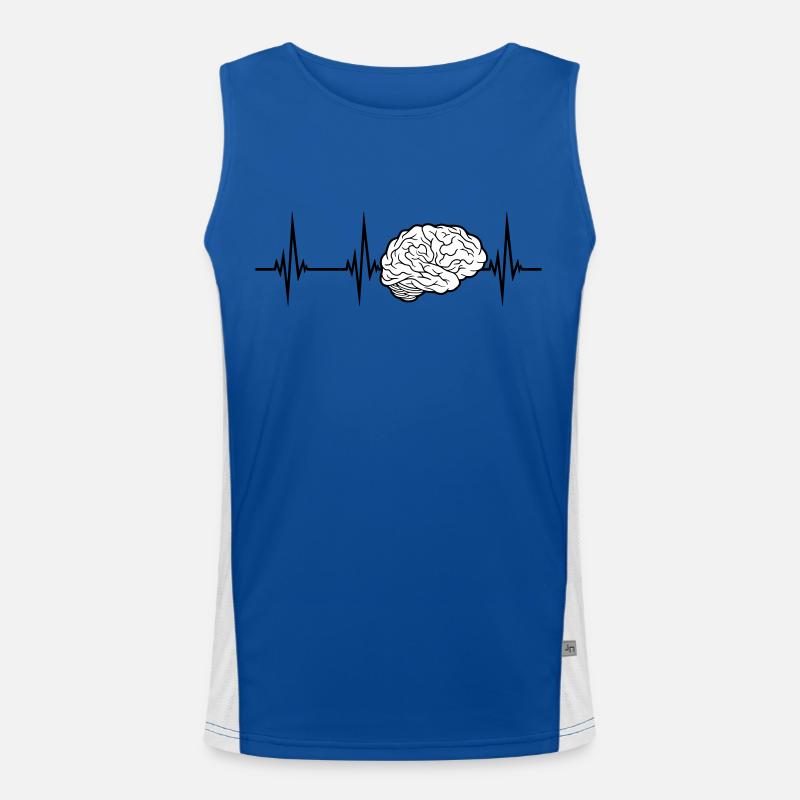 ECG brain design Men's Functional Contrast Tank Top 