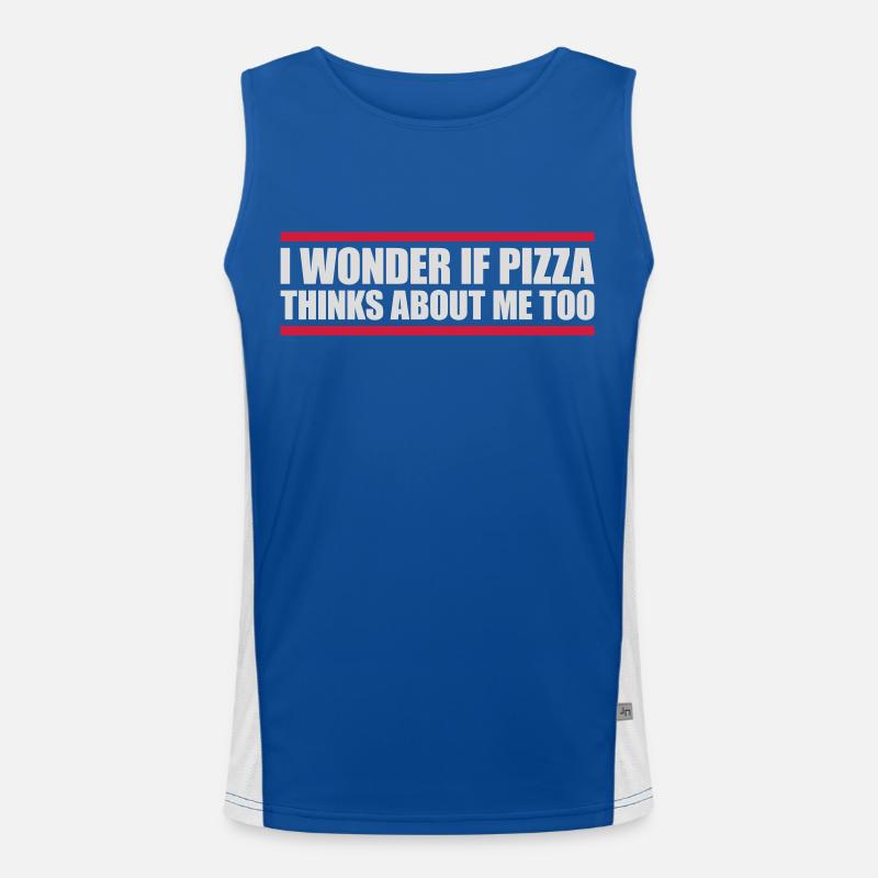 pizza thinks about me Funktionelles Kontrast-Tank Top für Männer 