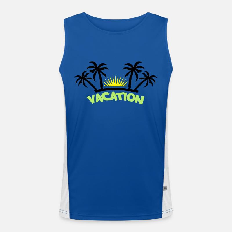 vacation3 - Men's Functional Contrast Tank Top  - royal/white