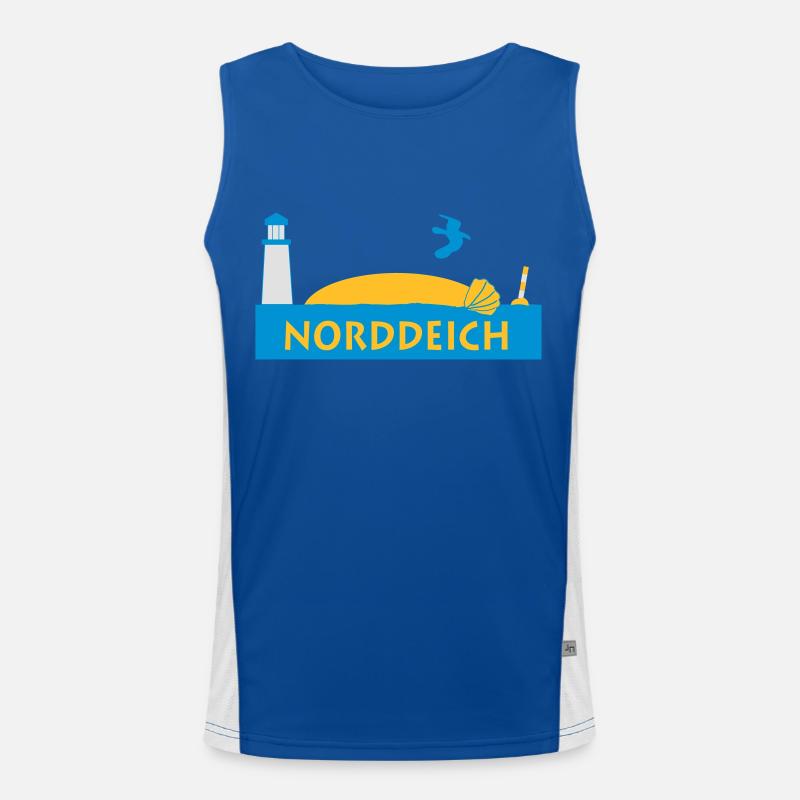 norddeich - Funktionelles Kontrast-Tank Top für Männer - Royal/Weiß