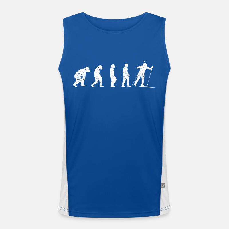 Skiers Evolution Ski skiing Winter sports Men's Functional Contrast Tank Top 