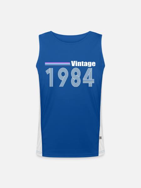 1984 - Men's Functional Contrast Tank Top  - royal/white - Front