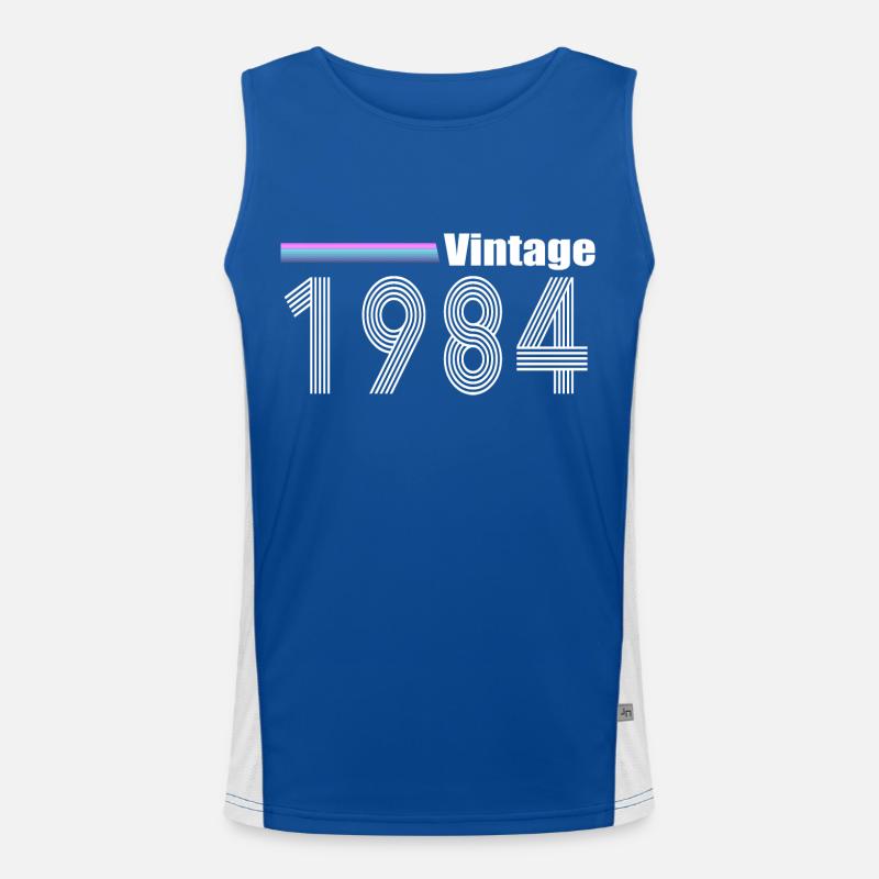 1984 - Men's Functional Contrast Tank Top  - royal/white