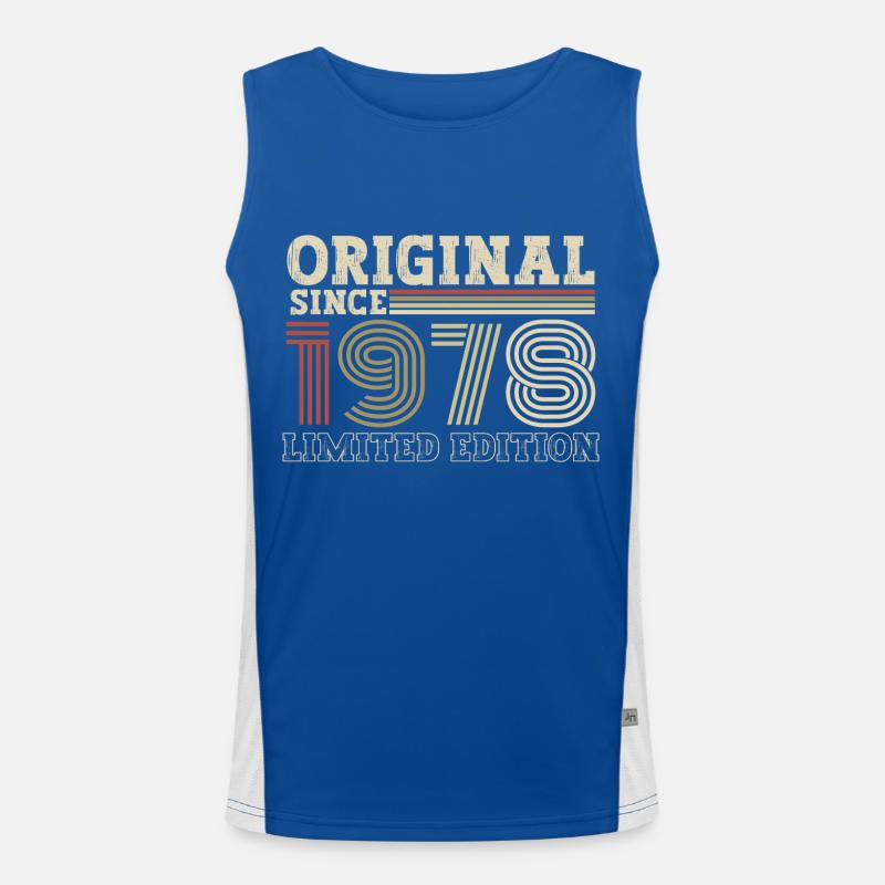 Original seit 1978 Jahrgang Geburtstag Geschenk Funktionelles Kontrast-Tank Top für Männer 