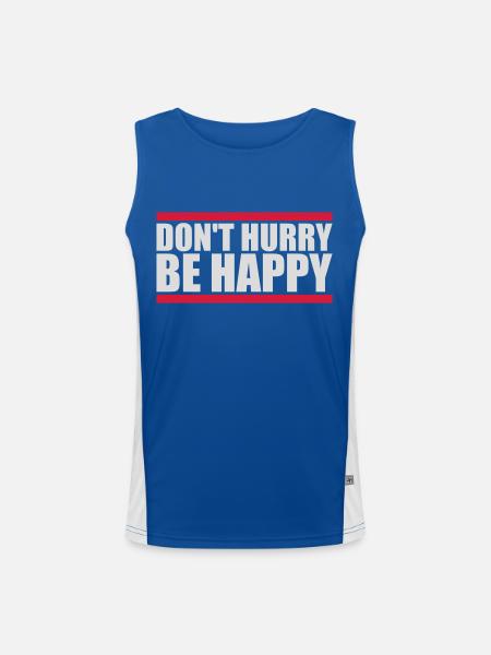 Don't hurry be happy - Men's Functional Contrast Tank Top  - royal/white - Front