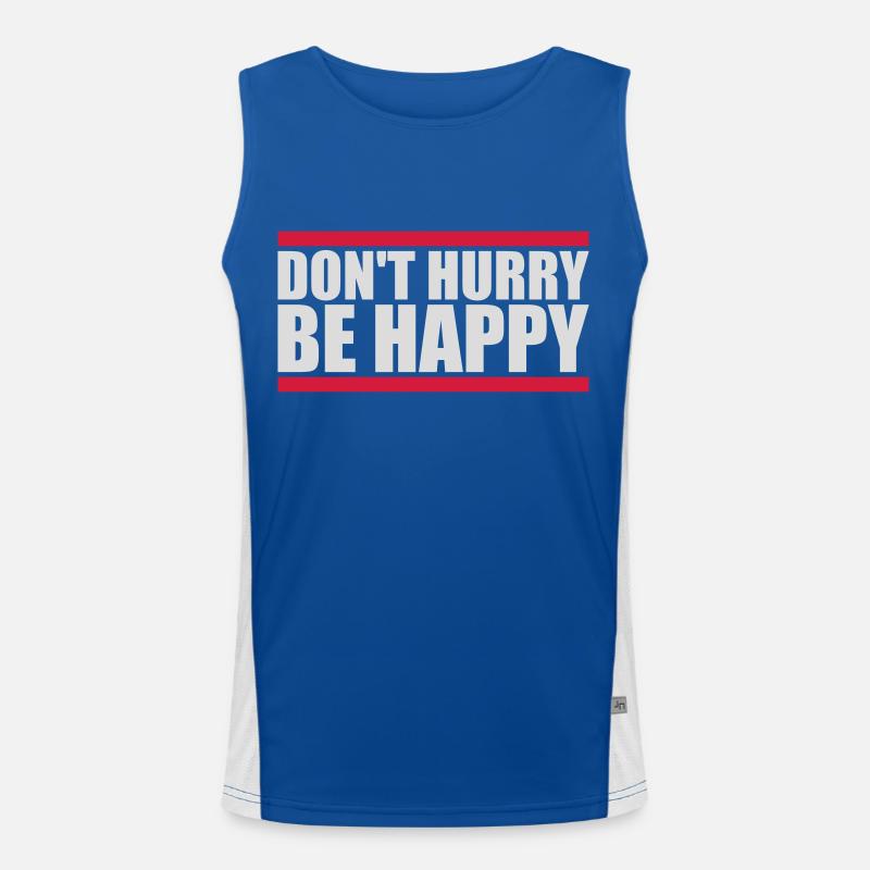 Don't hurry be happy - Men's Functional Contrast Tank Top  - royal/white