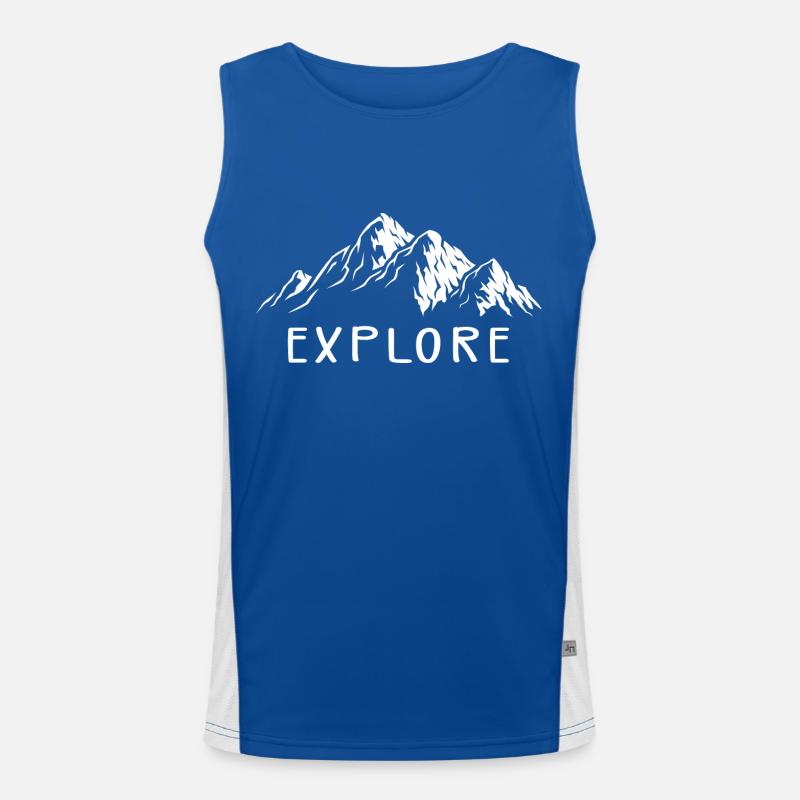 Explore more - Men's Functional Contrast Tank Top  - royal/white