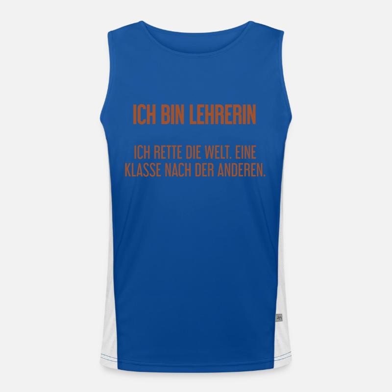 Ich bin Lehrerin - ich rette die Welt Funktionelles Kontrast-Tank Top für Männer 