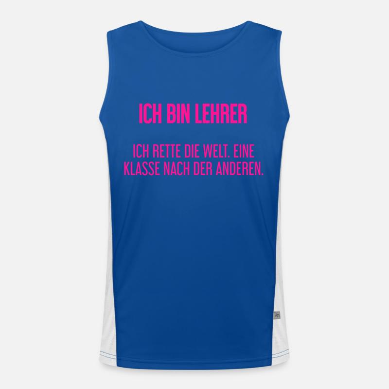 Ich bin Lehrer - ich rette die Welt Funktionelles Kontrast-Tank Top für Männer 