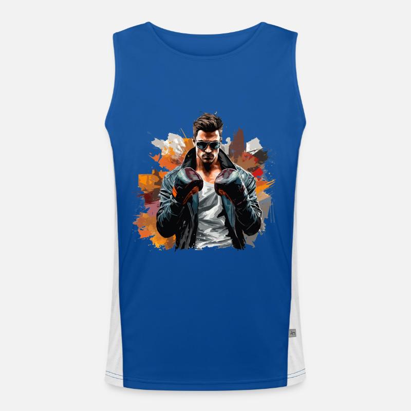 Knockout | Graffiti Style Boxer Men's Functional Contrast Tank Top 