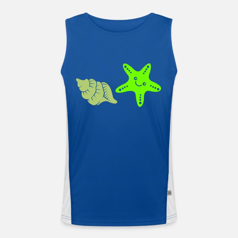 seestern muschel Funktionelles Kontrast-Tank Top für Männer 