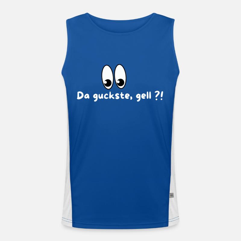 Da guckste, gell ?! - frecher Spruch mit Augenzwin Funktionelles Kontrast-Tank Top für Männer 