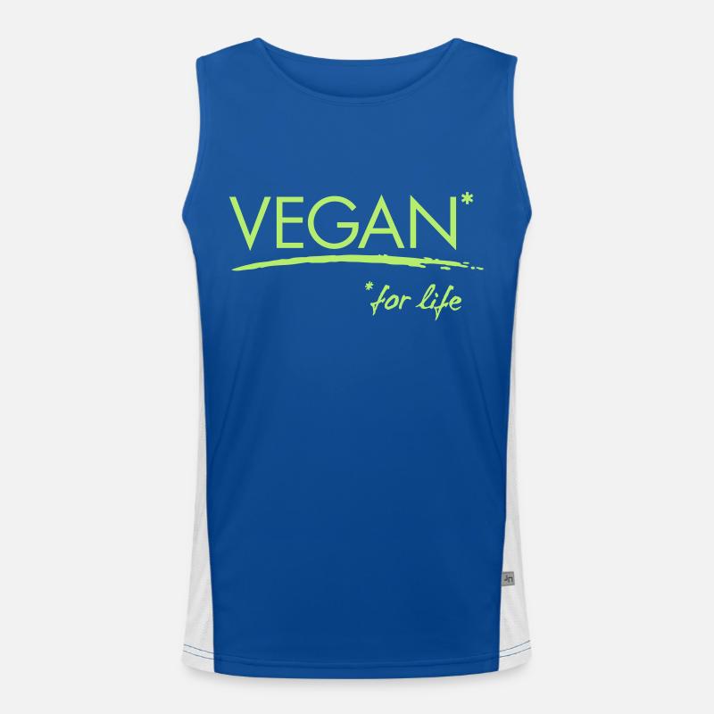 vegan for life v2 1c vector Funktionelles Kontrast-Tank Top für Männer 