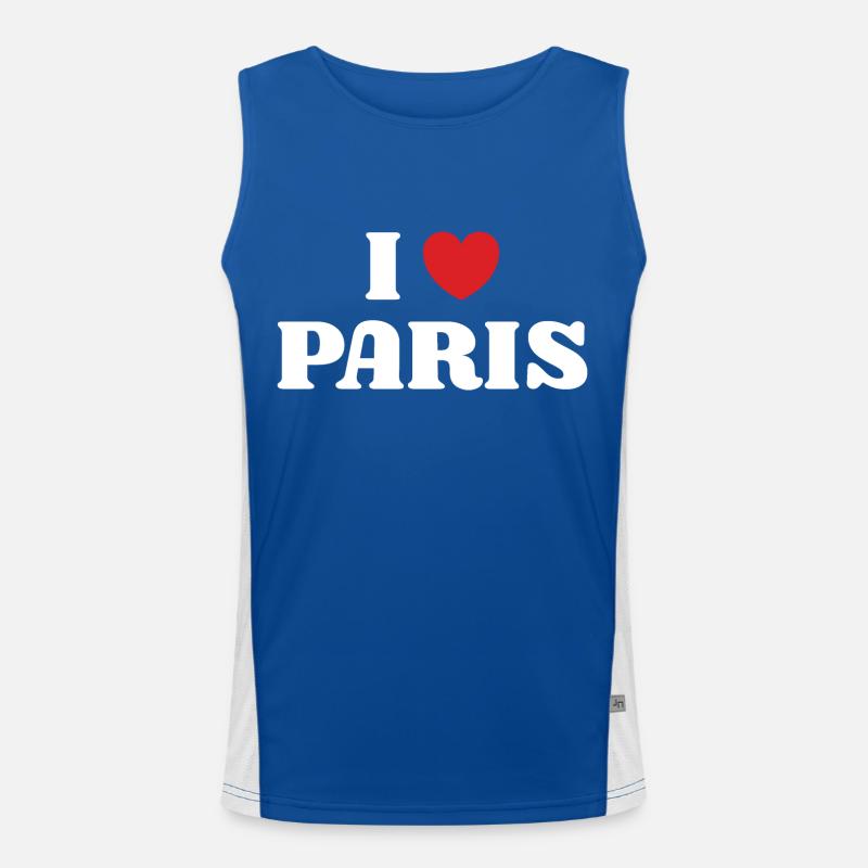 Ich liebe Paris Funktionelles Kontrast-Tank Top für Männer 
