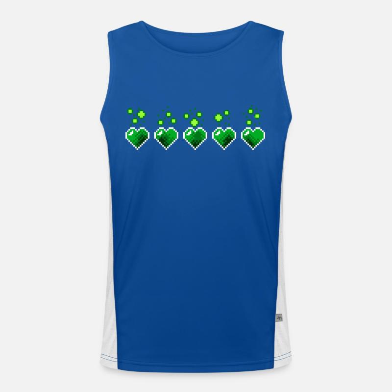 Coeur poison vert rétro jeuvidéo pixel Débardeur respirant contrasté Homme 