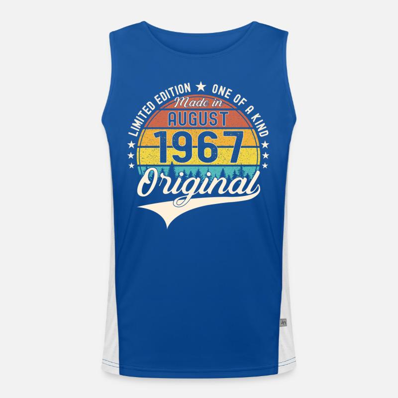 Original Août 1967 55th Birthday Gift Fun Débardeur respirant contrasté Homme 