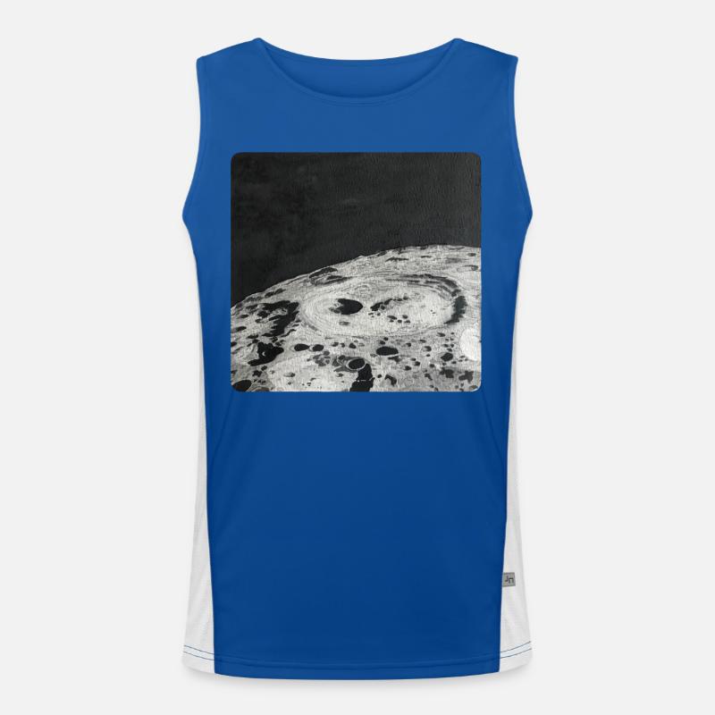 Moon Space Lunar Surface Luna Men's Functional Contrast Tank Top 