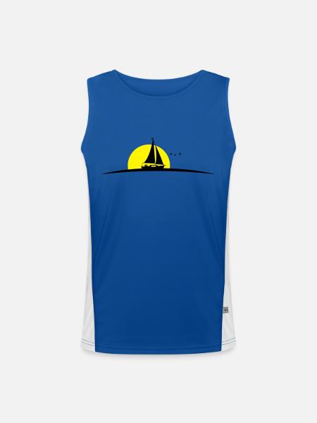 Segelboot - Funktionelles Kontrast-Tank Top für Männer  - Royal/Weiß