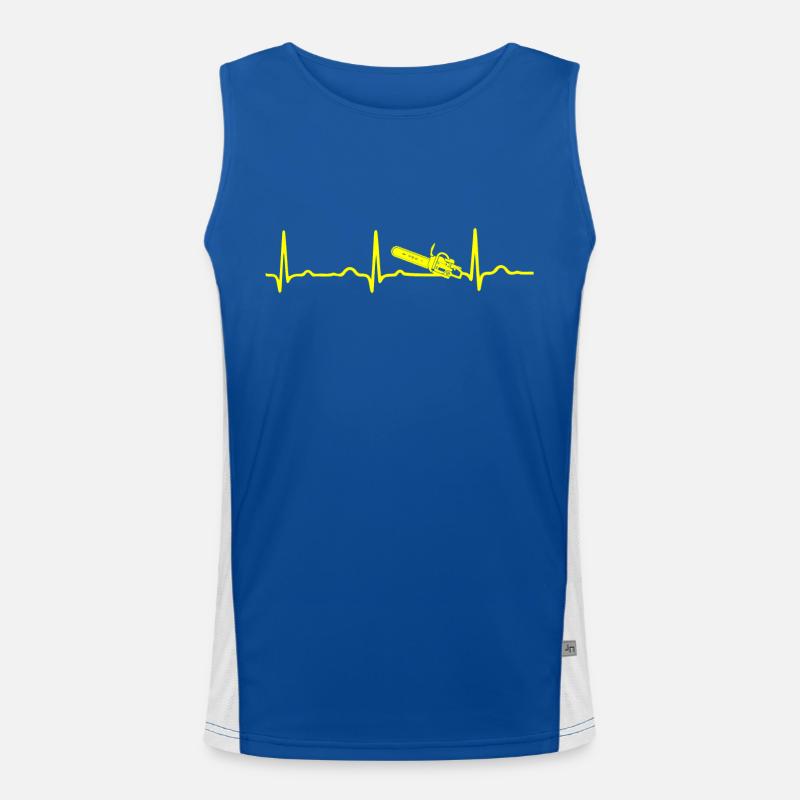 ECG HEATING CHAIN SAW yellow Men's Functional Contrast Tank Top 
