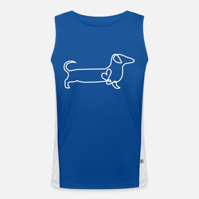 Dachshund Sketch Gift Dog Débardeur respirant contrasté Homme 