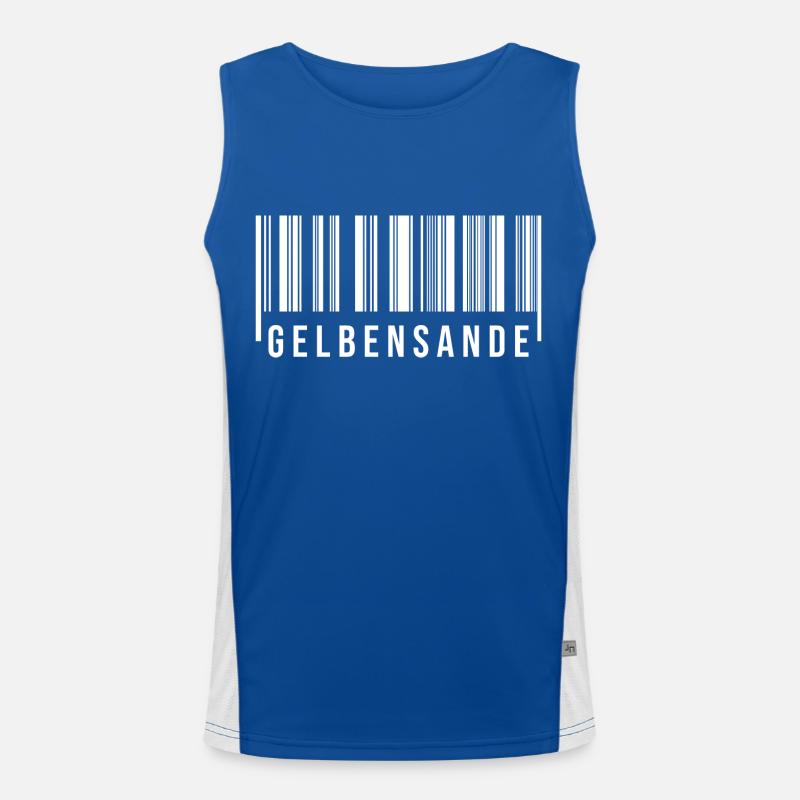 Gelbensande Strichcode Funktionelles Kontrast-Tank Top für Männer 