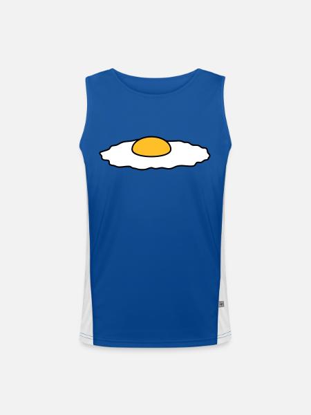 spiegelei essen lecker hunger kochen braten chef k - Funktionelles Kontrast-Tank Top für Männer  - Royal/Weiß - Vorne
