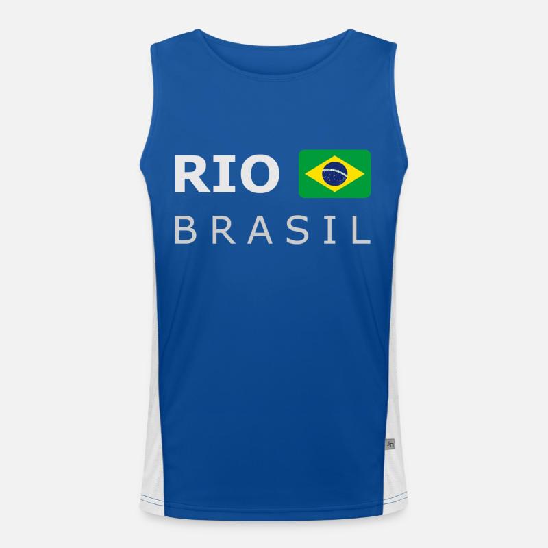 RIO BRASIL white-lettered 400 dpi Funktionelles Kontrast-Tank Top für Männer 