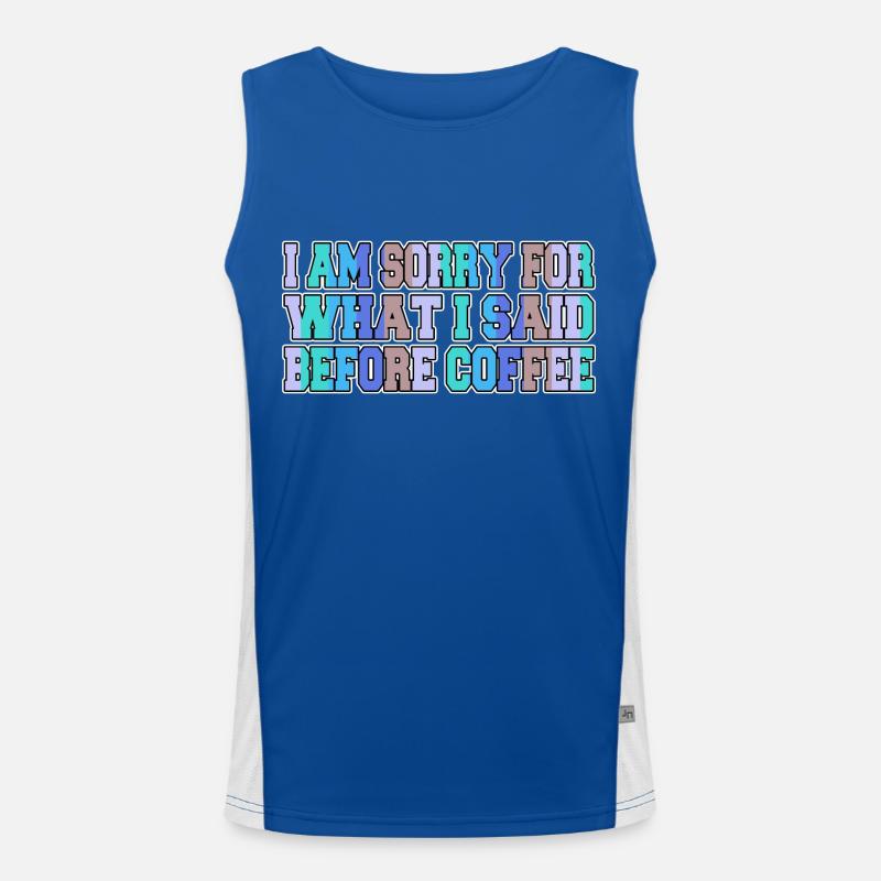 morning bday statement cool gift idea drink coffee Funktionelles Kontrast-Tank Top für Männer 