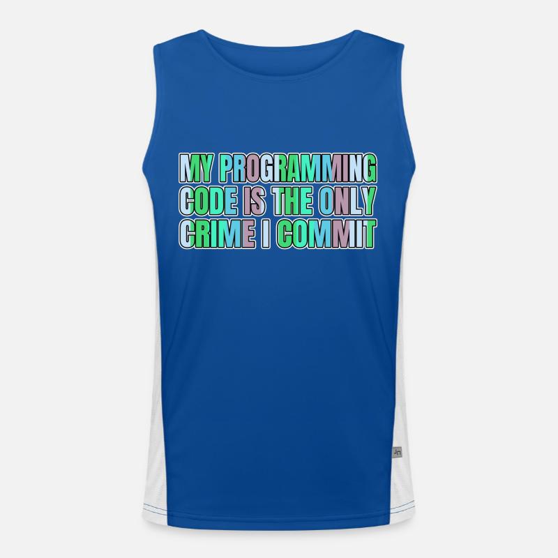 quote programming - Men's Functional Contrast Tank Top  - royal/white