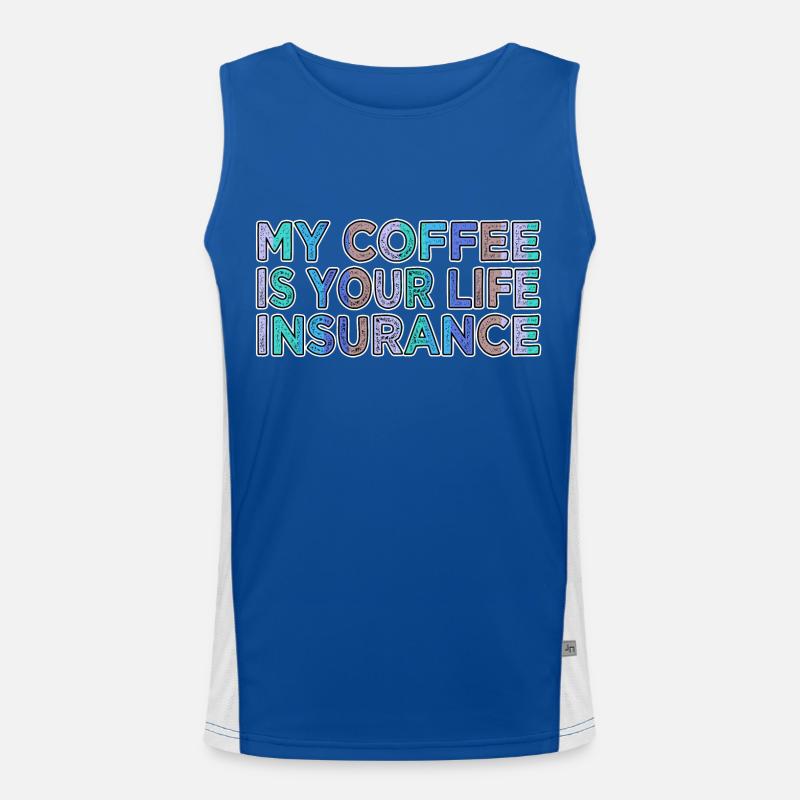 roastedbeans coffeebean jokes sayings coffee mug Men's Functional Contrast Tank Top 