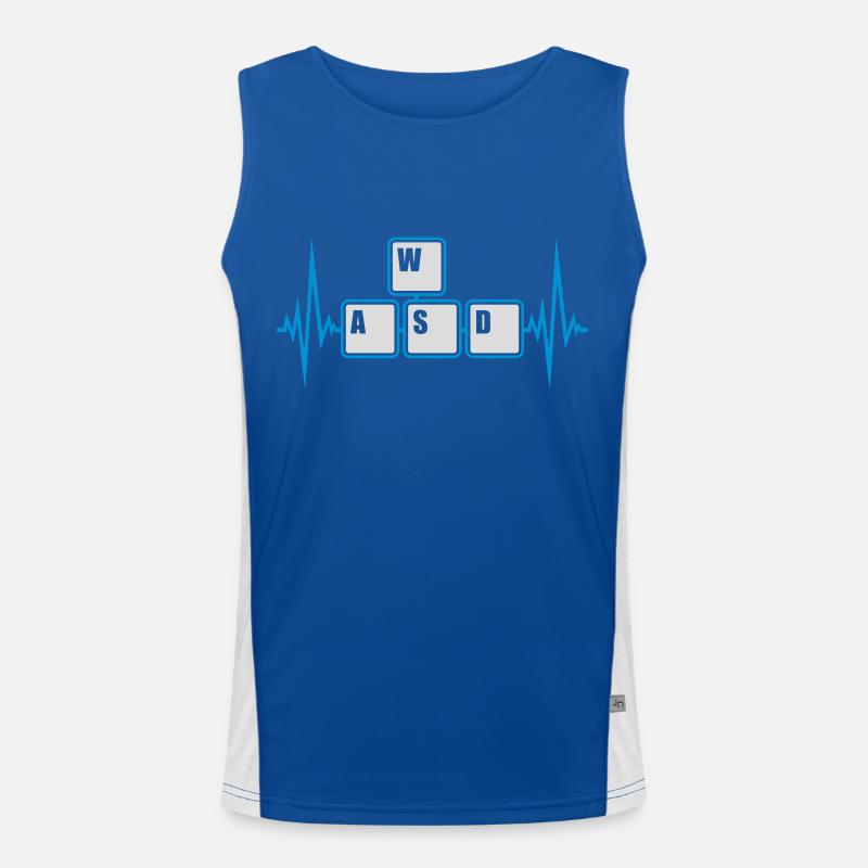 Computer WASD Tastatur Tasten Funktionelles Kontrast-Tank Top für Männer 