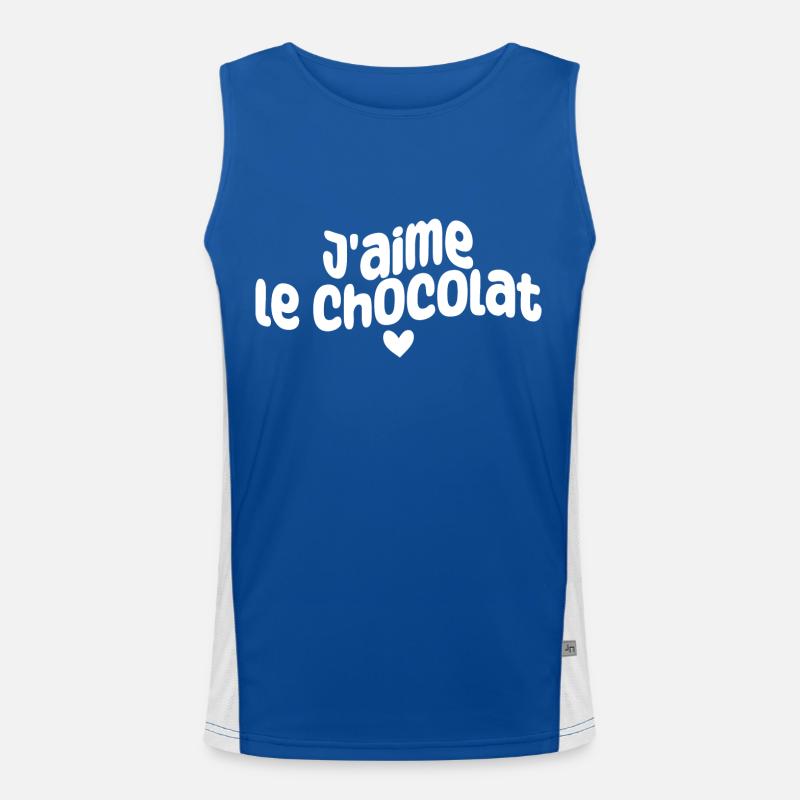 j'aime le chocolat Débardeur respirant contrasté Homme 