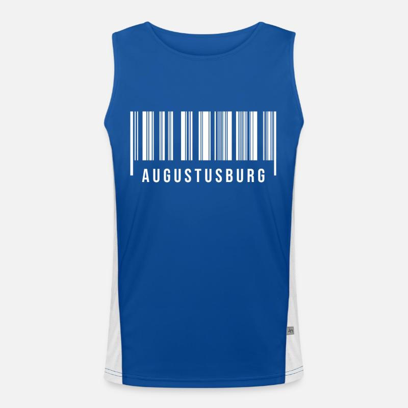 Erzgebirge Strichcode Augustusburg Funktionelles Kontrast-Tank Top für Männer 