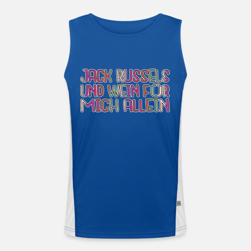 Wine Glass Statement Funny Boxer Dog Lover Men's Functional Contrast Tank Top 