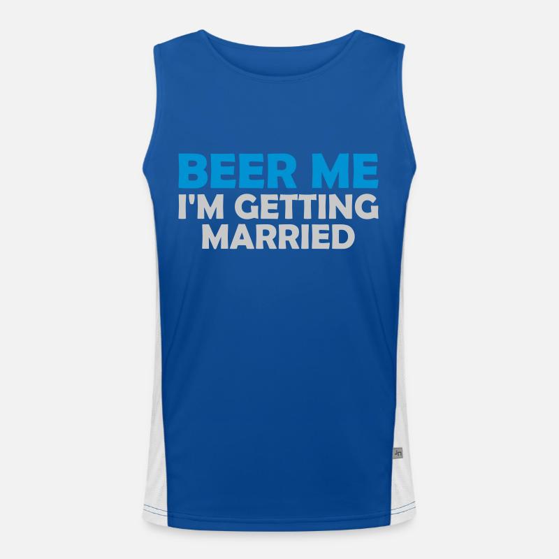 Beer Me Getting Married Men's Functional Contrast Tank Top 