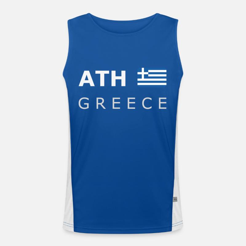 ATH GREECE white-lettered 400 dpi Men's Functional Contrast Tank Top 