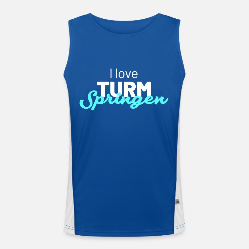 i love turmspringen Funktionelles Kontrast-Tank Top für Männer 
