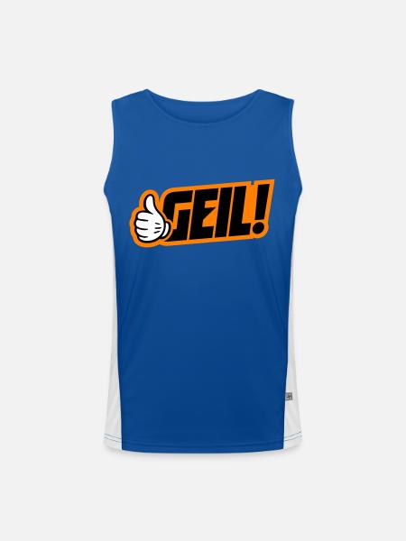 Geil Spruch - Funktionelles Kontrast-Tank Top für Männer - Royal/Weiß