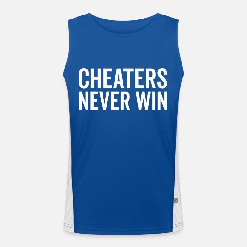 Cheaters Never Win - Men's Functional Contrast Tank Top  - royal/white