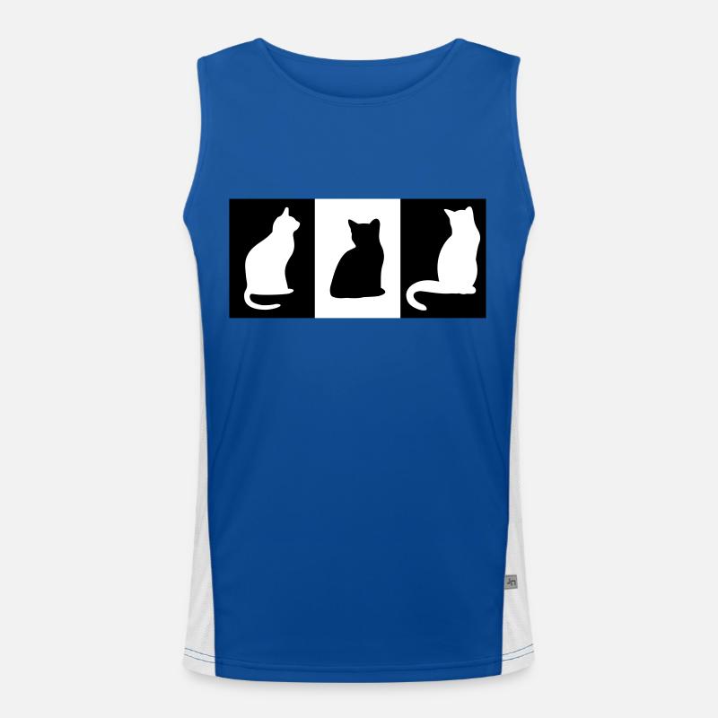 DZ0004 Cat Tile Cat Statue Men's Functional Contrast Tank Top 