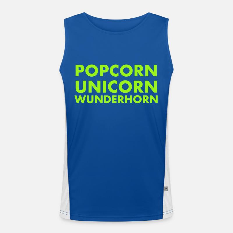 Popcorn Unicorn Wunderhorn Funktionelles Kontrast-Tank Top für Männer 