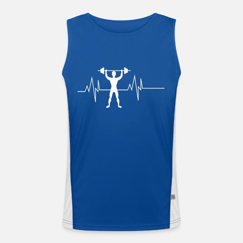 Workout Man Heartbeat Men's Functional Contrast Tank Top 