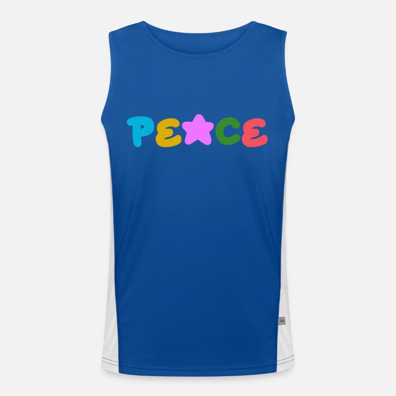 Frieden positives Denken Funktionelles Kontrast-Tank Top für Männer 