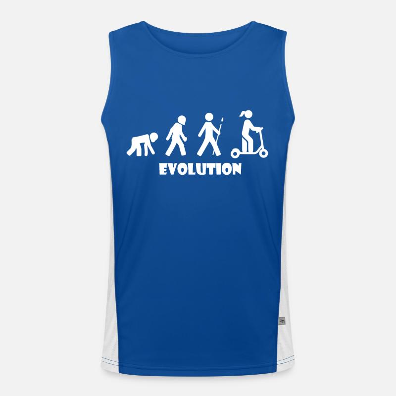 E-Scooter Roller Scooter - Men's Functional Contrast Tank Top  - royal/white