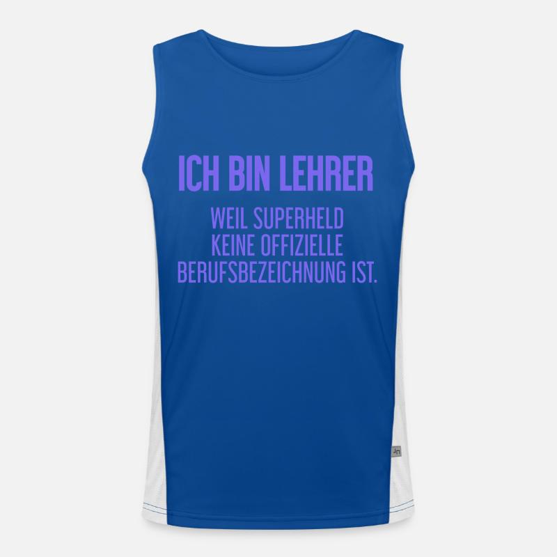 Lehrer - Mein offizieller Superhelden-Beruf! Funktionelles Kontrast-Tank Top für Männer 