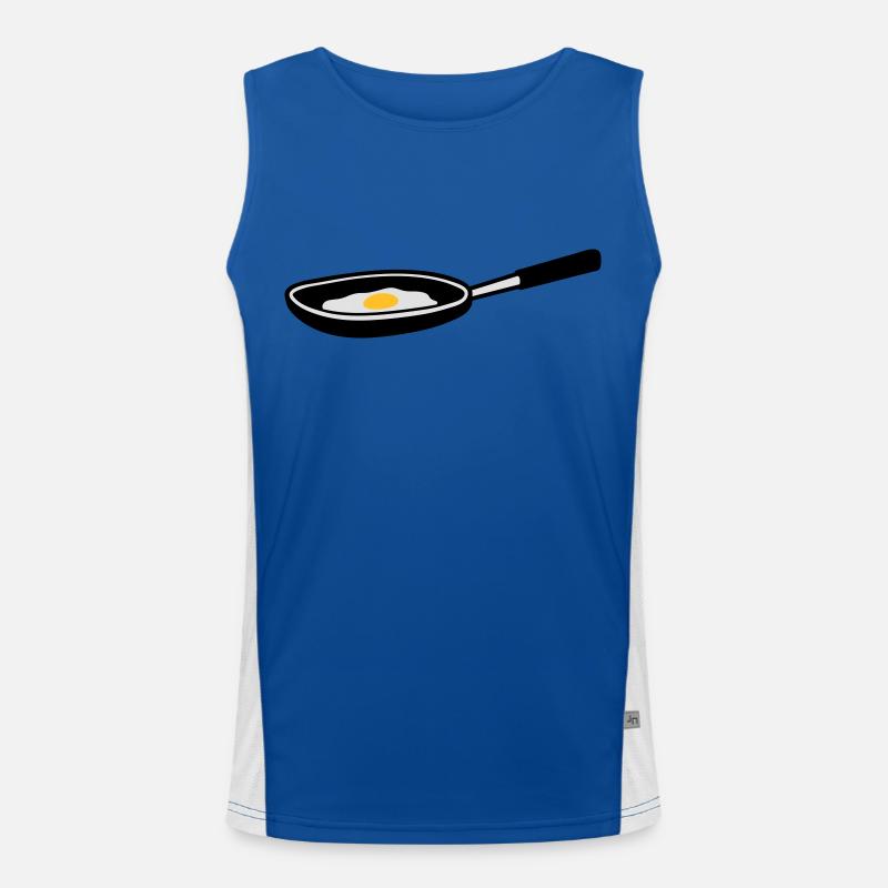 egg_in_pan Funktionelles Kontrast-Tank Top für Männer 