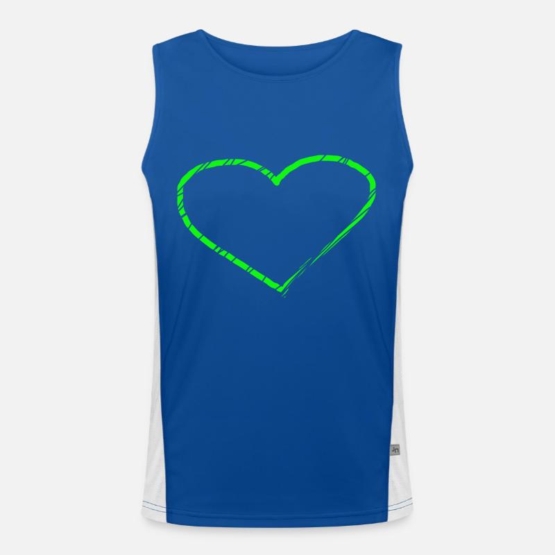 Herz grün Geschenkidee hellgrün Funktionelles Kontrast-Tank Top für Männer 